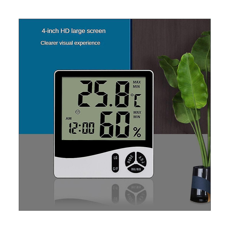 Lcd Screen Display Thermometer And Hygrometer Indoor Thermometer Electronic Household Thermometer W
