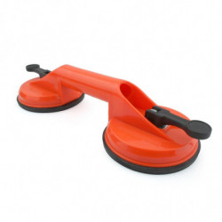 1x Suction Cup Handle, Suction Cup Lifting Capacity 60kg, Double Glass Suction Cup With 2 Suction Cups Orange