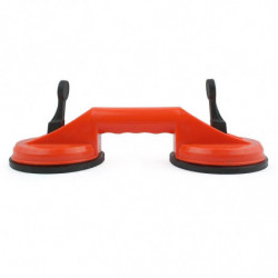 1x Suction Cup Handle, Suction Cup Lifting Capacity 60kg, Double Glass Suction Cup With 2 Suction Cups Orange
