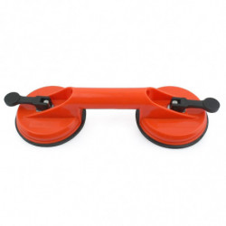 1x Suction Cup Handle, Suction Cup Lifting Capacity 60kg, Double Glass Suction Cup With 2 Suction Cups Orange
