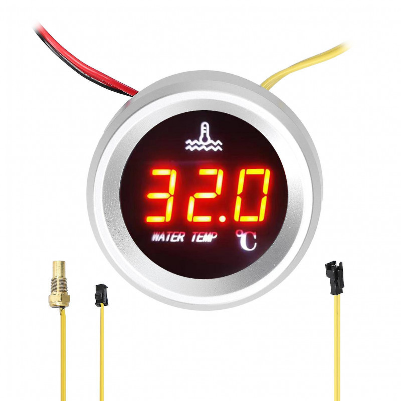 2024 52mm Water Temperature Gauge Car Digital Meter Led Display 9-36v With Temperature Sensor Alarm Function 2024 52mm Water Temperature Gauge Car Digital Meter Led Display 9-36v With Temperature Sensor Alarm Function