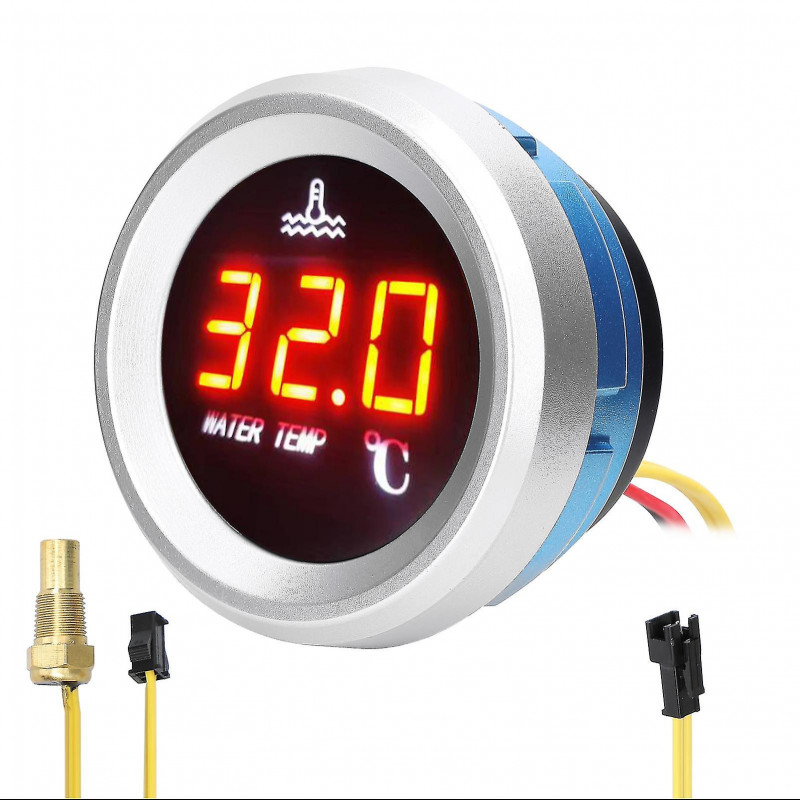 2024 52mm Water Temperature Gauge Car Digital Meter Led Display 9-36v With Temperature Sensor Alarm Function 2024 52mm Water Temperature Gauge Car Digital Meter Led Display 9-36v With Temperature Sensor Alarm Function