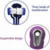 3 Pieces Dog Toothbrush For Pet Dental Care, Triple Head Toothbrush, Ergonomic Handle For Easy Oral 3 Pieces Dog Toothbrush For Pet Dental Care, Triple Head Toothbrush, Ergonomic Handle For Easy Oral