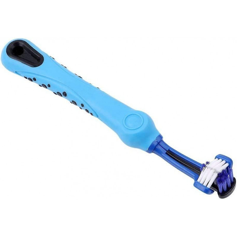 3 Pieces Dog Toothbrush For Pet Dental Care, Triple Head Toothbrush, Ergonomic Handle For Easy Oral 3 Pieces Dog Toothbrush For Pet Dental Care, Triple Head Toothbrush, Ergonomic Handle For Easy Oral