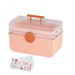First Aid Case Box 3 Layer Emergency Kits Container for Closet Dorm Bathroom Pink First Aid Case Box 3 Layer Emergency Kits Container for Closet Dorm Bathroom Pink