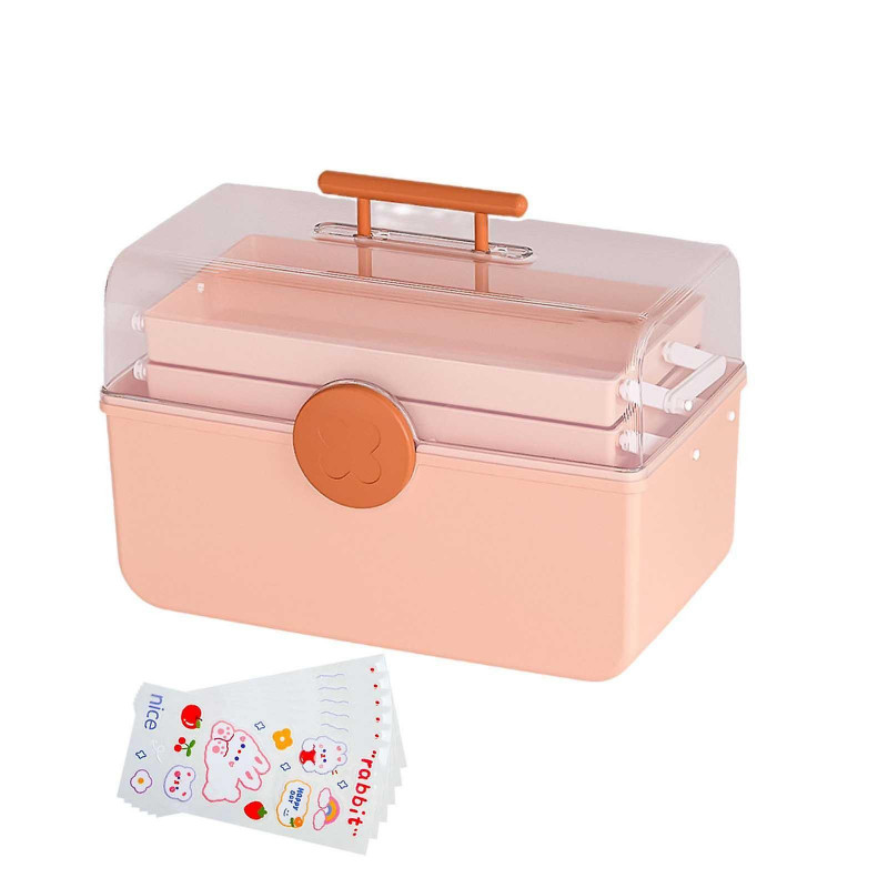 First Aid Case Box 3 Layer Emergency Kits Container for Closet Dorm Bathroom Pink First Aid Case Box 3 Layer Emergency Kits Container for Closet Dorm Bathroom Pink