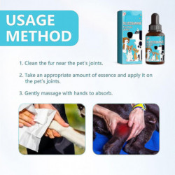 Gouttes de glucosamine pour animaux de compagnie, supplément de santé pour le soutien des hanches et des [...]