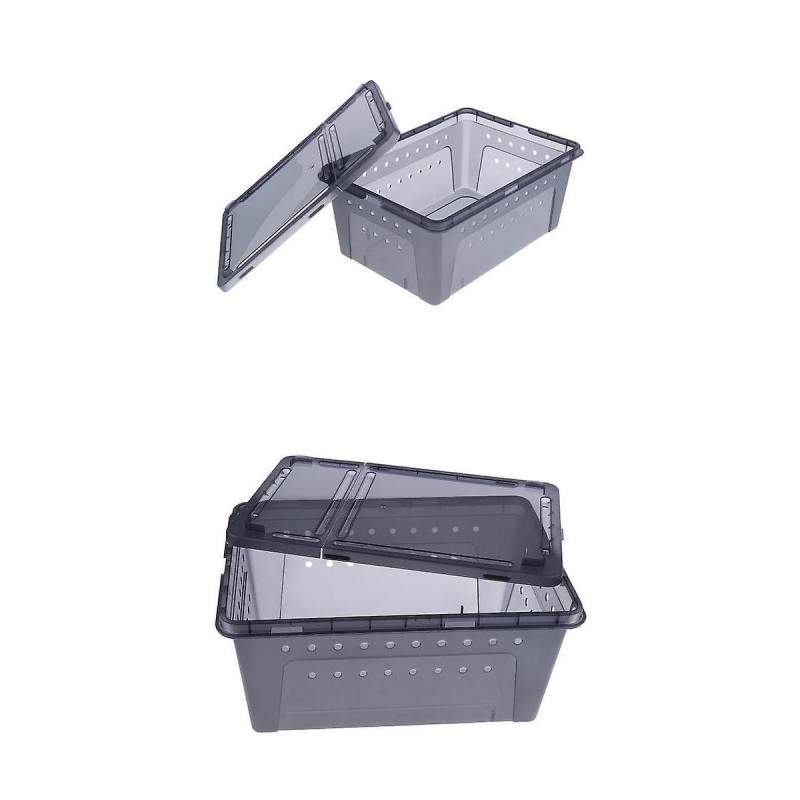 2pcs Pet Reptile Spider Breeding Box Transport Case Feeding Hatching Tank