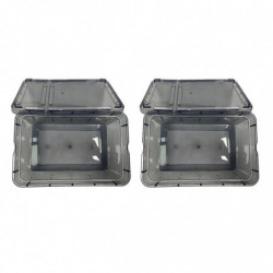 2pcs Plastic Reptile Breeding Box Spider Feeding Hatching Tank Black