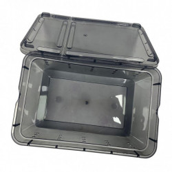 2pcs Plastic Reptile Breeding Box Spider Feeding Hatching Tank Black