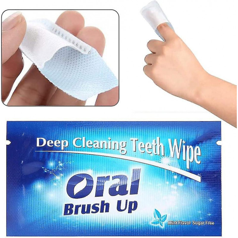 Lingette de blanchiment des dents professionnelle pour les enfants adultes, lingette jetable brosse orale au doigt [...]