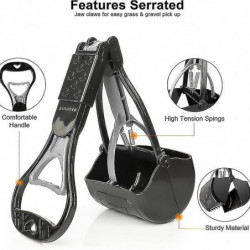 Pet Pooper non cassable pour chiens, pelle portable de caca de chien avec longue poignée et ressort durable haute [...]