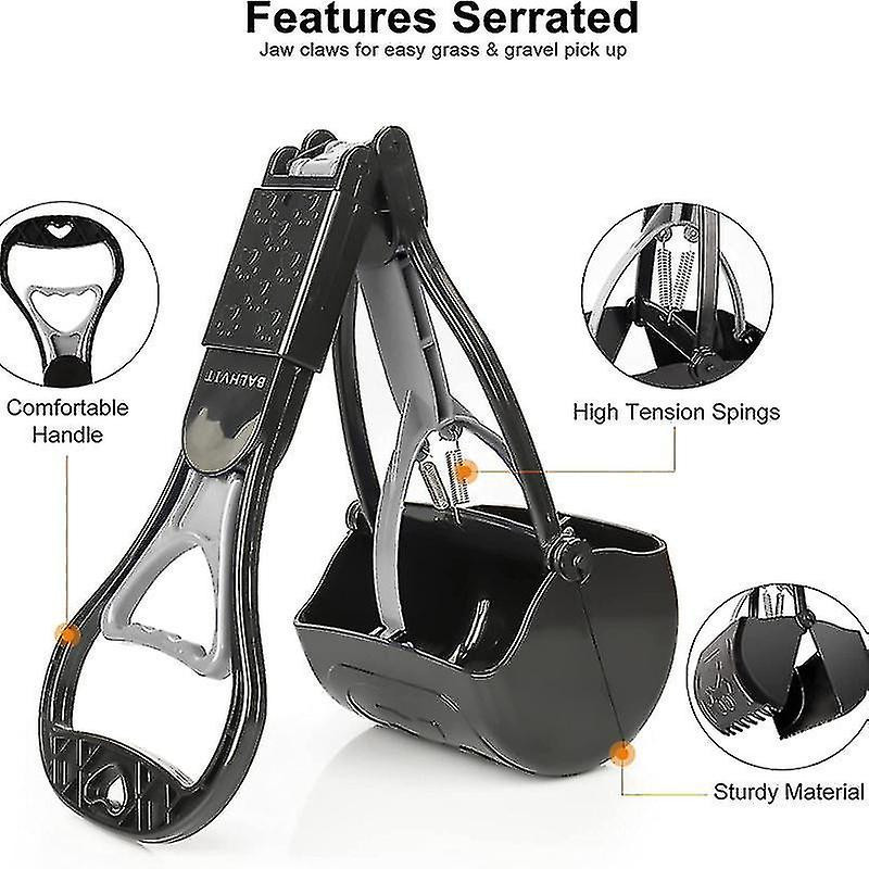 Pet Pooper non cassable pour chiens, pelle portable de caca de chien avec longue poignée et ressort durable haute [...]