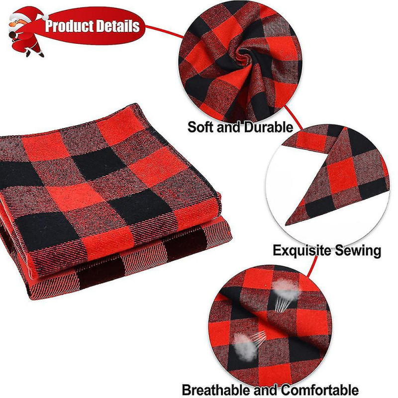 2 Pcs Dog Bandana Christmas Classic Plaid Pet Bandana Scarf