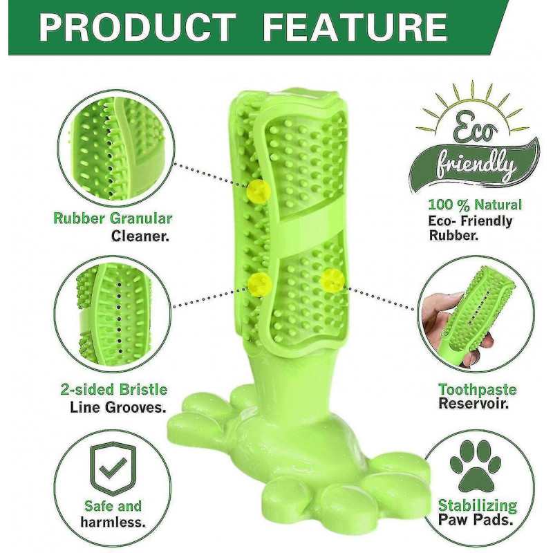Dog Toothbrush Made Of Natural Rubber Chew Toy For Teeth Cleaning Dental Care Puppy Training