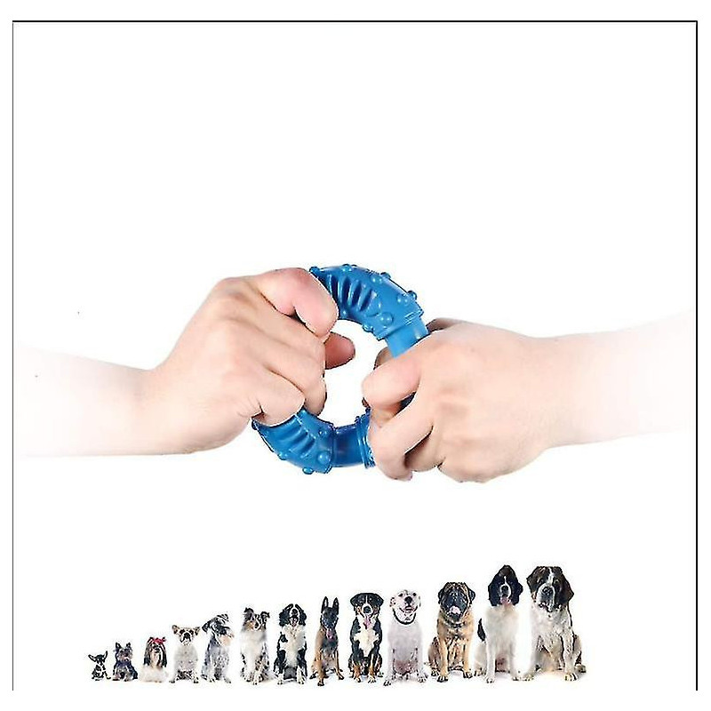 Yaju Pet Supplies Caoutchouc de nettoyage des dents (1 rouge, 1 bleu)