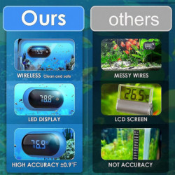 Led Fish Tank Thermometer, Digital Aquarium Thermometer With Touch Screen, Wireless Thermometer For Glass Containers