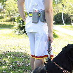 Outdoor dog running padded waist bag belt reflective strip elastic leash perfect walking training pet leash set [...]