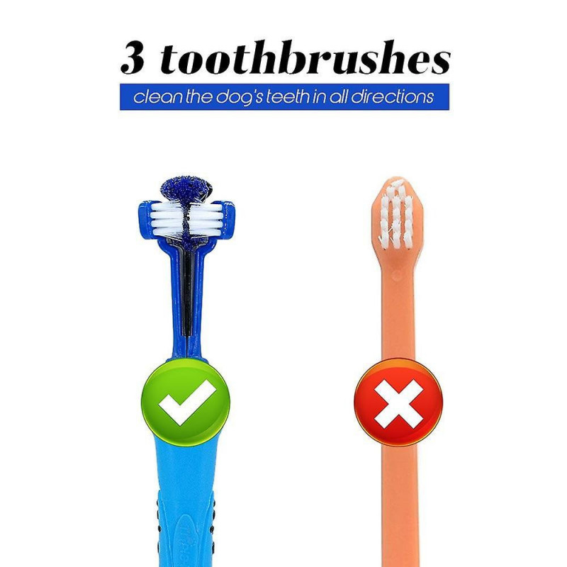 Dog Toothbrush Withthree Sided, Bad Breath Tartar Teeth Tool