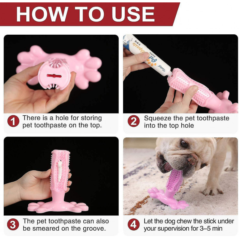 Dog Toothbrush Made Of Natural Rubber, Chew Toy For Teeth Cleaning, Dental Care, Puppy Training