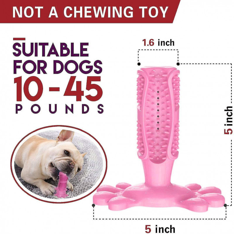 Dog Toothbrush Made Of Natural Rubber, Chew Toy For Teeth Cleaning, Dental Care, Puppy Training