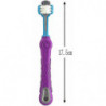 Pet Toothbrush, Three Heads Toothbrush With Non-slip Handle, Cleaning Teeth For Dogs And Cats (purple)