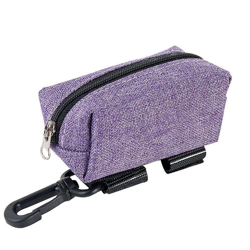 Pet Trash Bag, Dog Trash Bag Storage Bag (Purple Double Zipper)