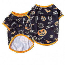 2pcs Halloween Series New Dog Clothes Autumn Pet Decoration Clothes L Size (black Bat Magic Hat)