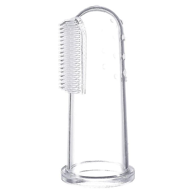 Pet Clear Milky Finger Toothbrush For Dogs And Cats