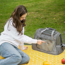 Large Side Window Transparent Mesh Travel One-shoulder Portable Pet Ba