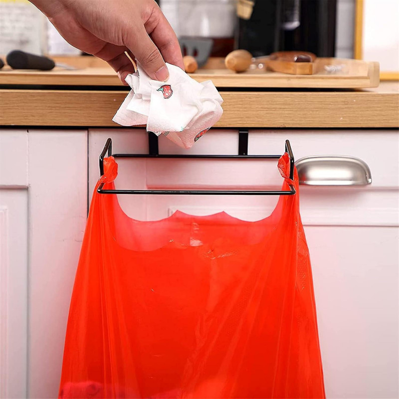Pc Over The Cabinet Hanging Plastic Bag Holder Metal Trash Bag Holder Hanging Garbage Bag Trash Bag Holder