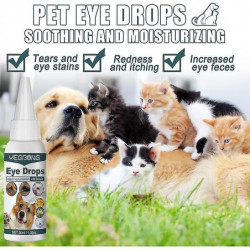 Ingrédients doux 30ml Gouttes Ophtalmiques Nettoyant Pour Chiens Apaisant Hydratant Contour des Yeux Pour