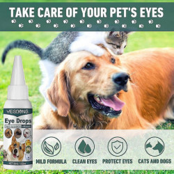 Ingrédients doux 30ml Gouttes Ophtalmiques Nettoyant Pour Chiens Apaisant Hydratant Contour des Yeux Pour