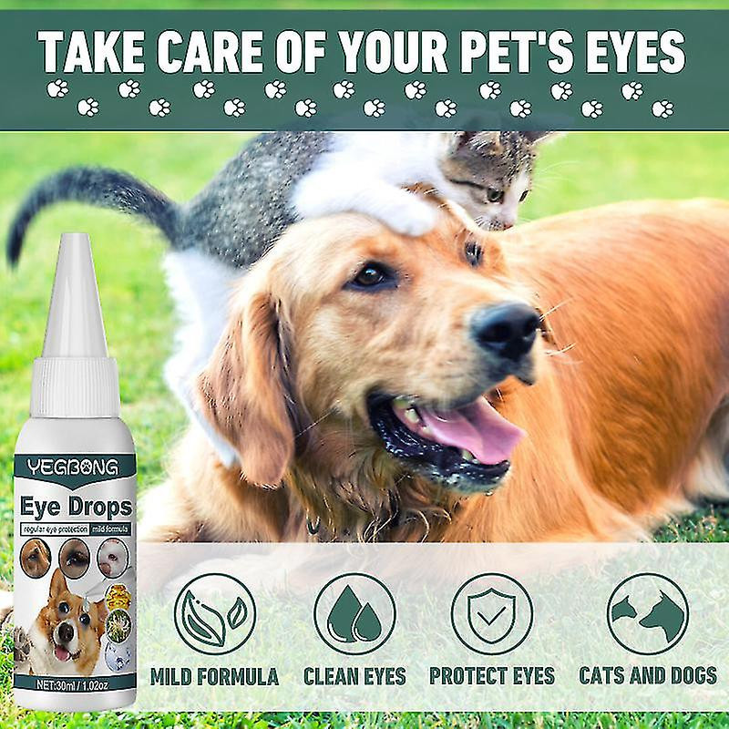 Ingrédients doux 30ml Gouttes Ophtalmiques Nettoyant Pour Chiens Apaisant Hydratant Contour des Yeux Pour