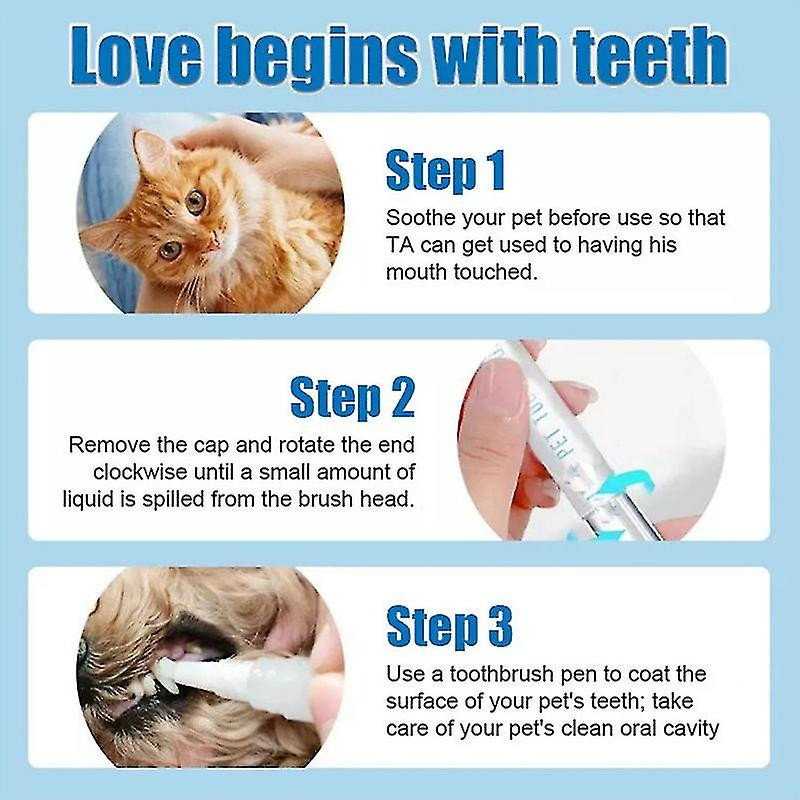 1-5pcs Pet Toothbrush Pen, Dog Teeth Cleaning Pen, Cat/Dog Tartar Remover for Teeth