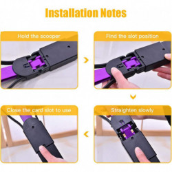 Pelle à caca pliable pour chiens et chats Pet Long Handle Pooper Scooper, facile à ramasser caca, noir et violet [...]