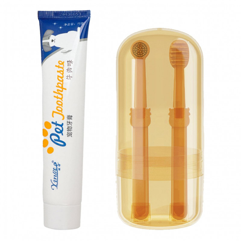 Pet Dog Toothbrush Toothpaste Set Oral Repair Sensitive Teeth Friendly Toothpaste For Eliminating Pet Bad Breath
