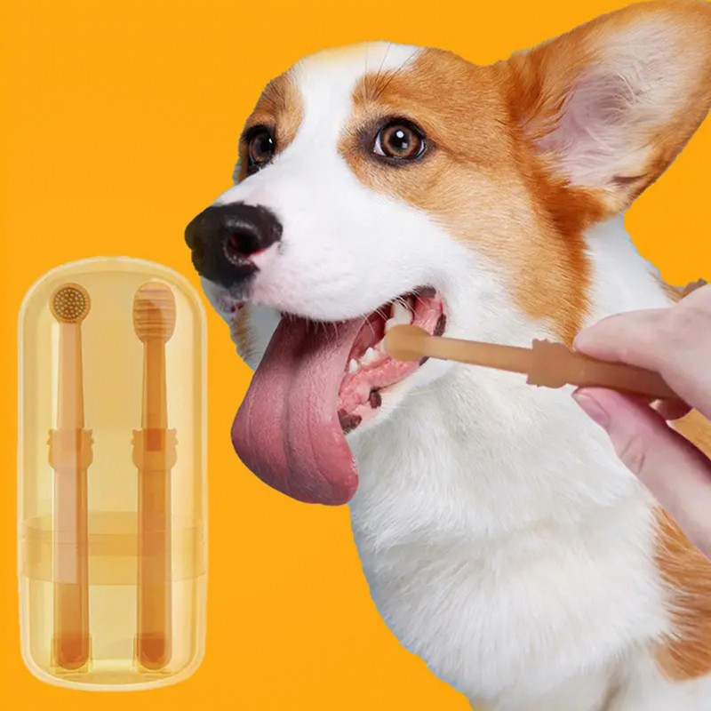 Pet Tongue Brush Set With Toothpaste Odor/tartar Removing Pet Tooth Set For House