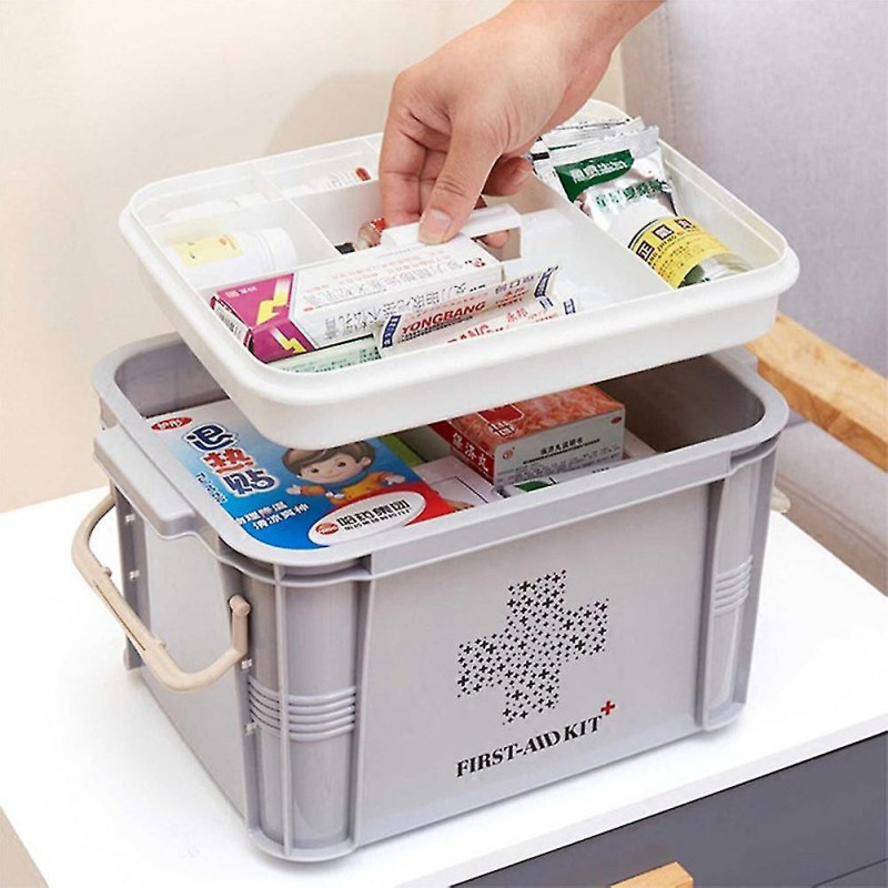 Trousse de premiers soins Trousse d’urgence Grande capacité Boîte à médicaments Conteneur Organisateur d’entreposage