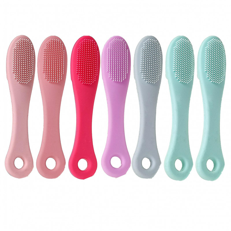 7pcs Pet Supply Teeth Cleaning For Finger Soft Silicone Reusable Dog Toothbrush