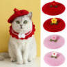 ZHOUBA Pet Headgear Lovely Elegant Soft Adorable Dress Up Wool Cute Flower Decoration Dogs Cap Beret