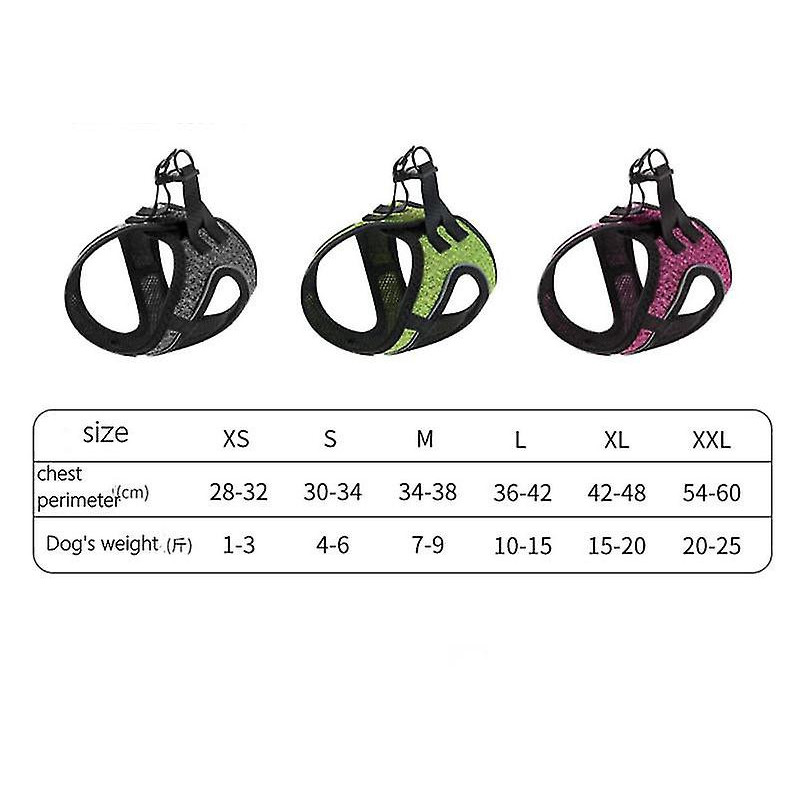 S 30-34cm green outdoor dog leash vest-style dog leash, for small and medium-sized dogs az2993