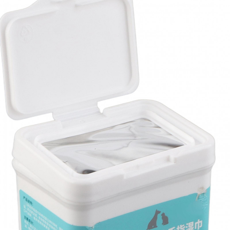 Dog Teeth Cleaning Finger Wipes for Tartar Removal and Dental Care for Cats and Dogs