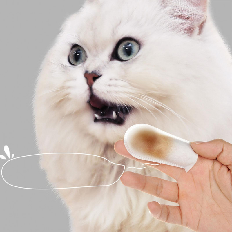 Dog Teeth Cleaning Finger Wipes for Tartar Removal and Dental Care for Cats and Dogs