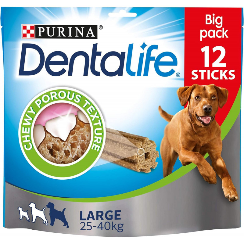 Purina Dentalife Grande gâterie pour chiens 12 bâtonnets