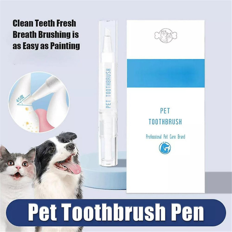 New Pet Toothbrush Pen, Dog Teeth Cleaning Pen, Cat/Dog Tartar Remover for Teeth
