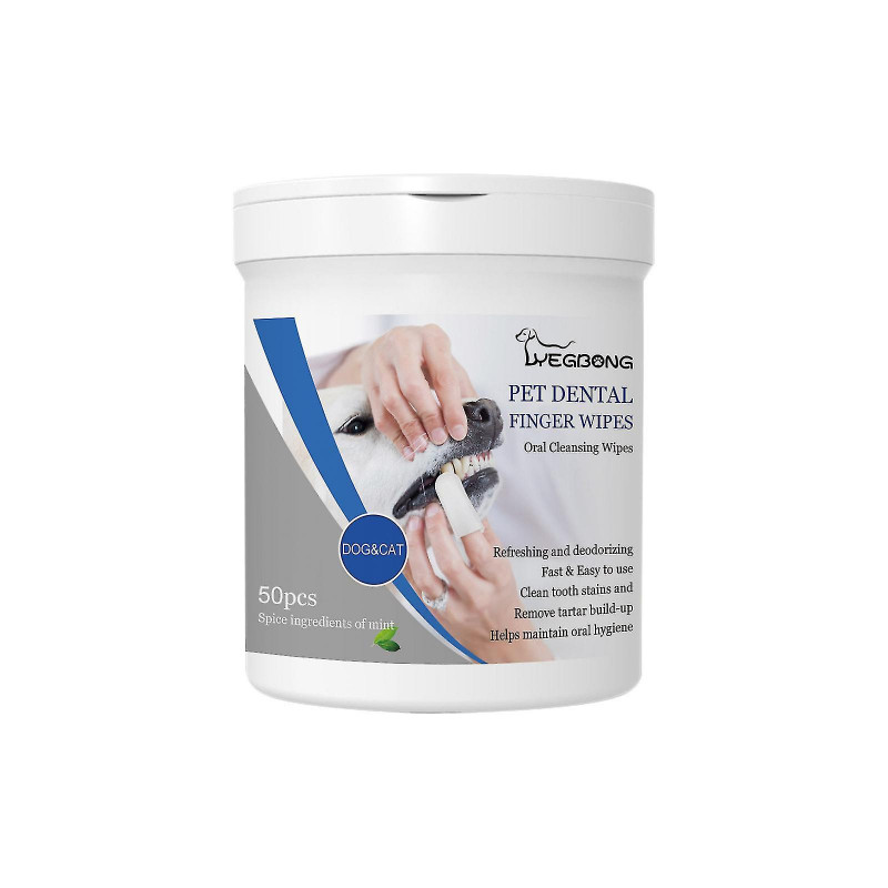 Yegbong Pet Teeth Finger Wipes Dog Bad Breath, Tartar And Yellow Cleansing Oral Care Finger Covers Bf