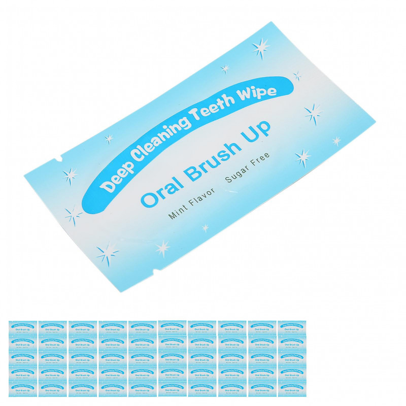 2024 50pcs Disposable Finger Teeth Wipes Travel Portable Cleaning Dirt Removal Dental Wipes