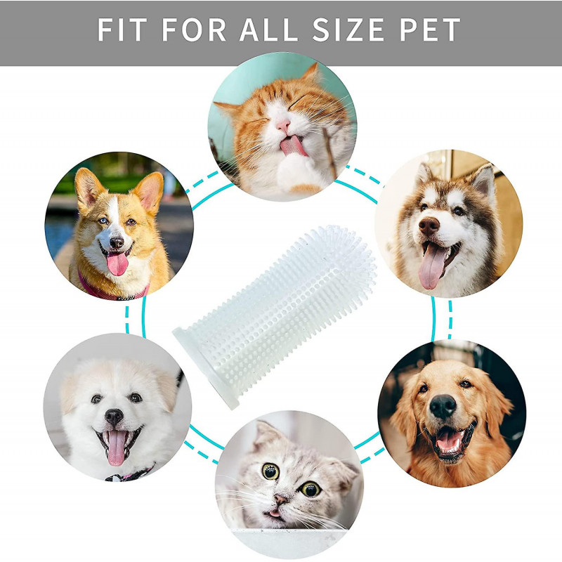 4pcs Brosse à dents pour chien Brosse à doigts pour les dents d’animaux et de chiens Dental Oral Cleaning Care [...]