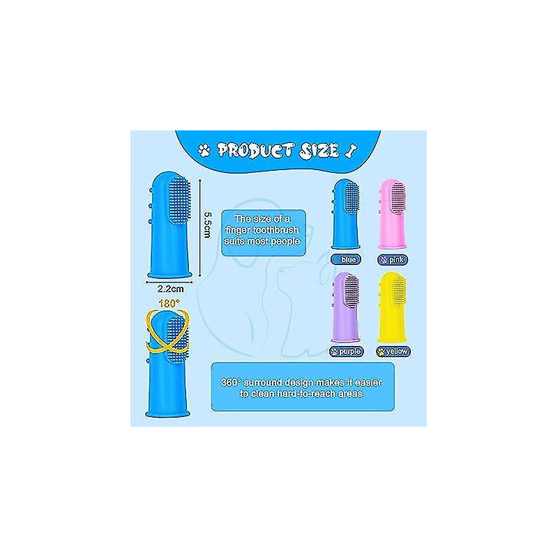 4 Pieces Dog Toothbrush, 360 Silicone Pet Toothbrush For Cleaning Teeth, Dental Care, Finger Dog Toothbrush For [...]